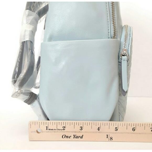 Vera Bradley Small Backpack Genuine Leather Carryall Quilted Dusty Blue NWT - Picture 13 of 13